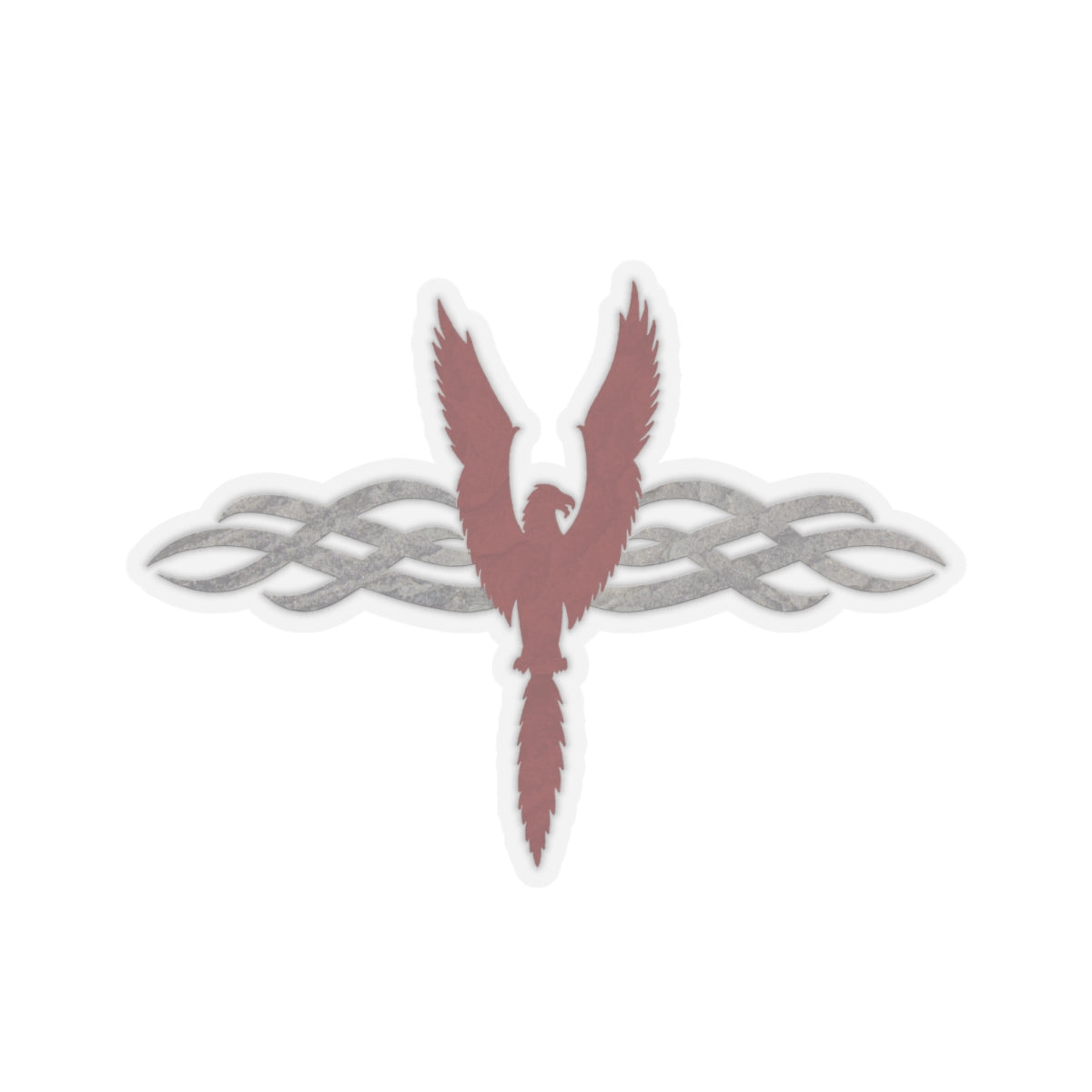 Sticker - Red Phoenix and Smoke Waves
