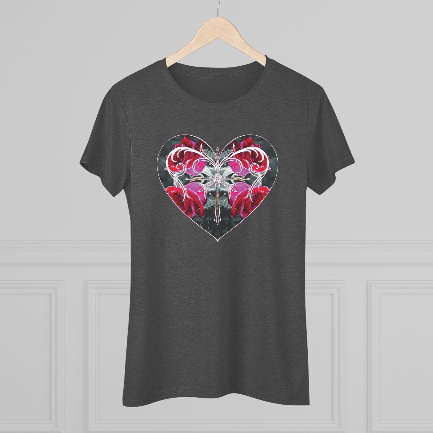 Women's Tight-Fit Tee - Growth In Christ Heart