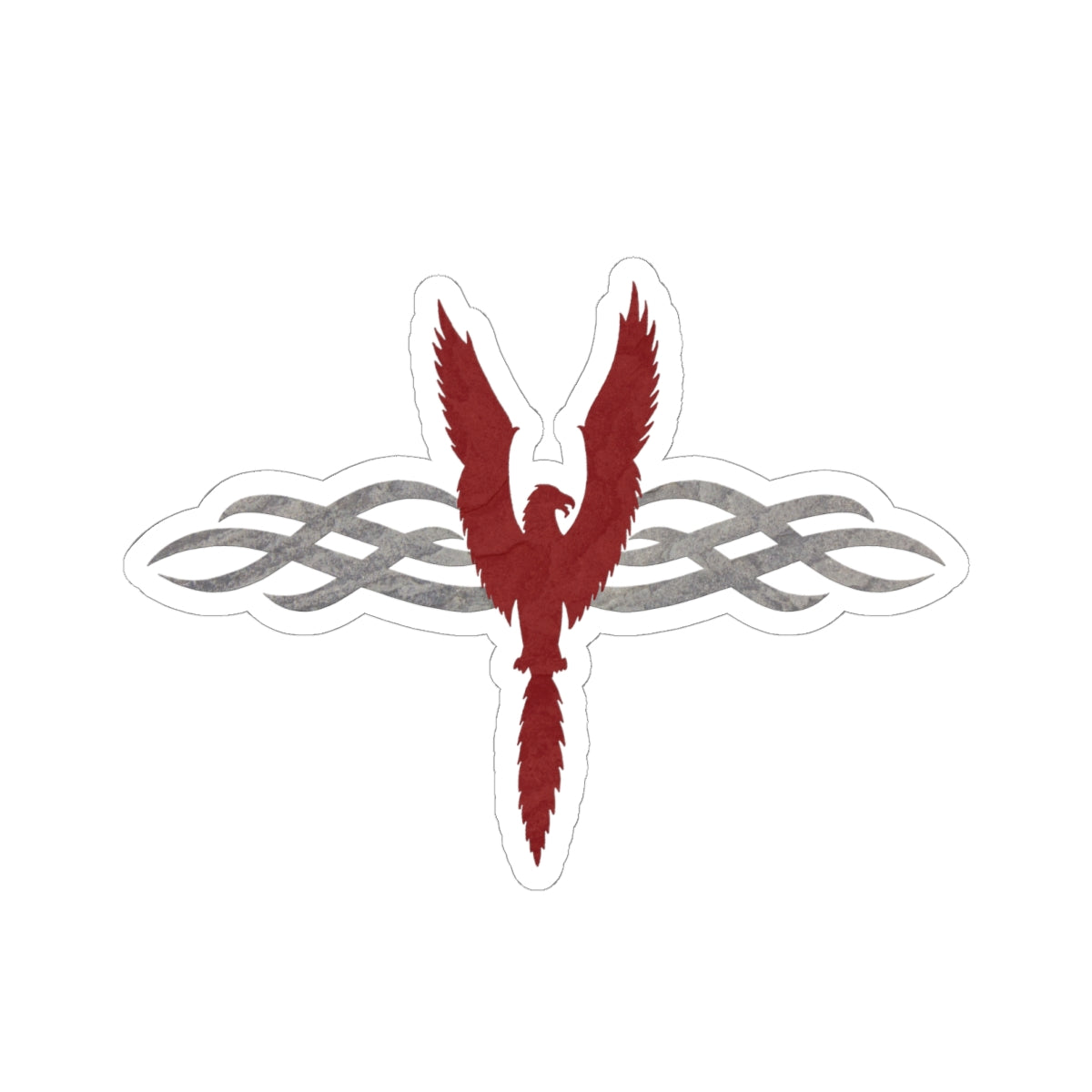 Sticker - Red Phoenix and Smoke Waves