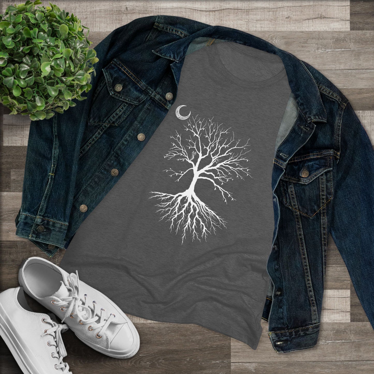 Women's Tight-Fit Tee - Tree of Shadows