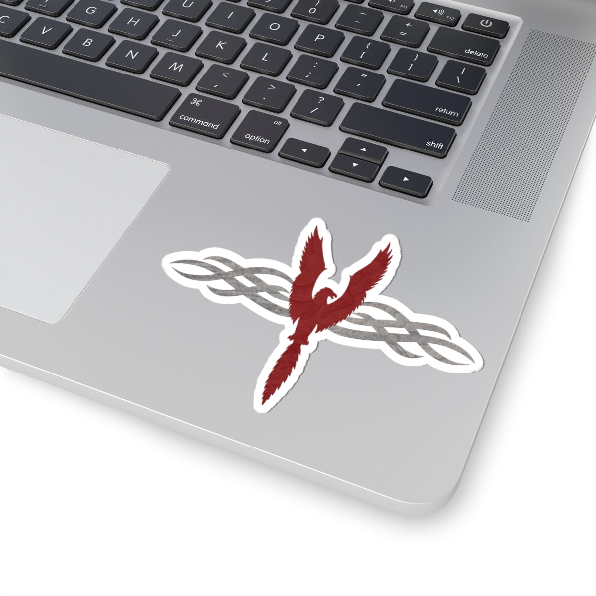Sticker - Red Phoenix and Smoke Waves