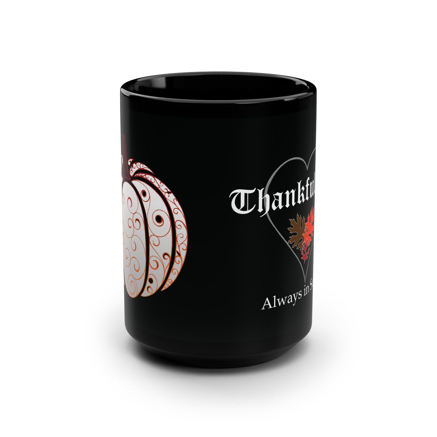 "Pumpkin Curls" and "Thankful Heart" 15 oz. Mug