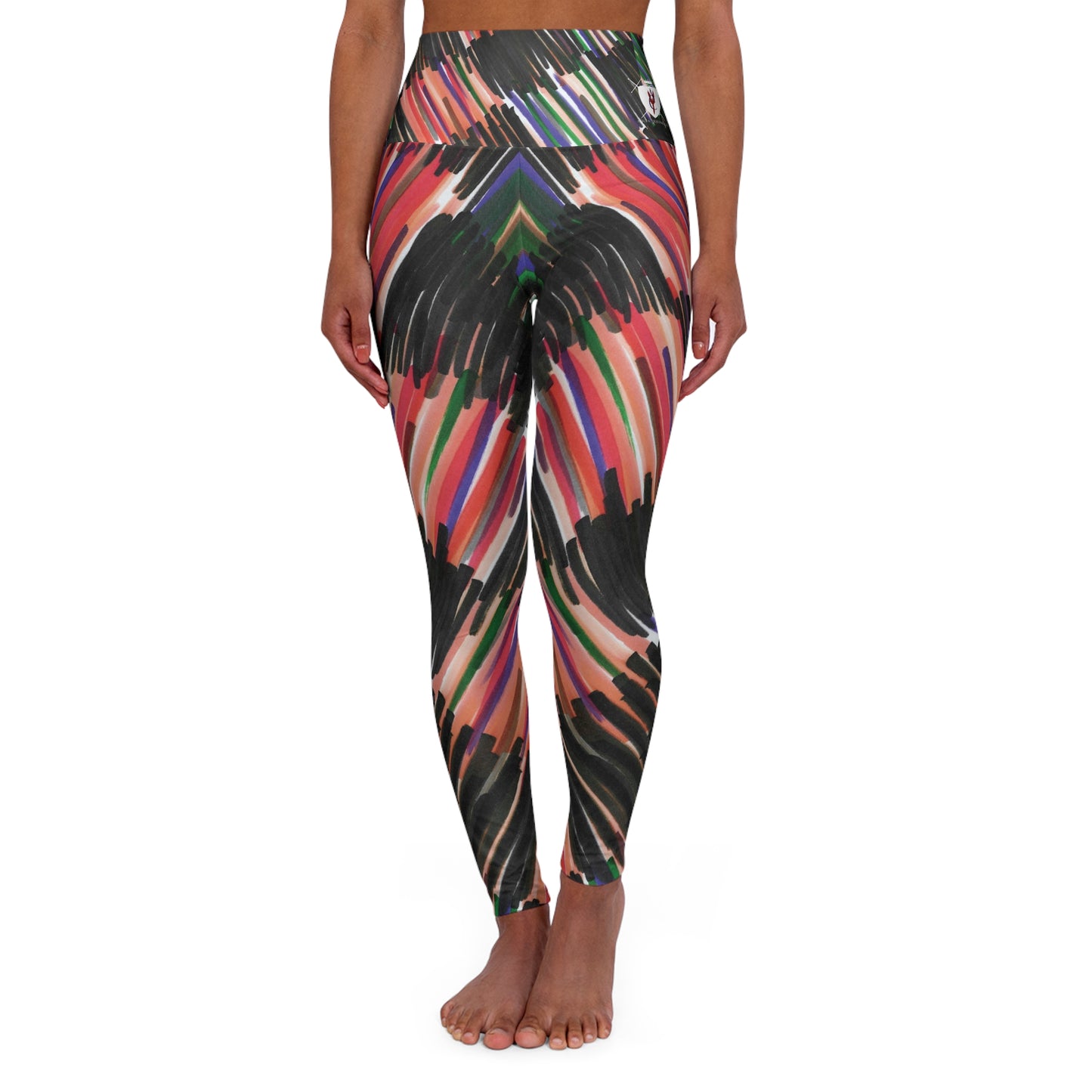 High Waisted Yoga Leggings - Fall Scribble Plaid