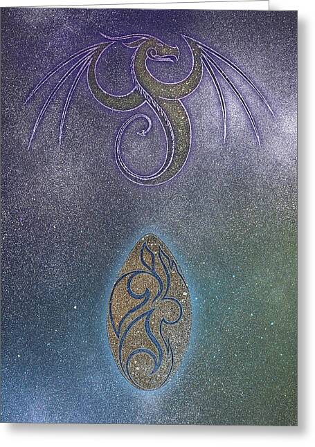 Aurora Dragon and Fireleaf Egg - Greeting Card