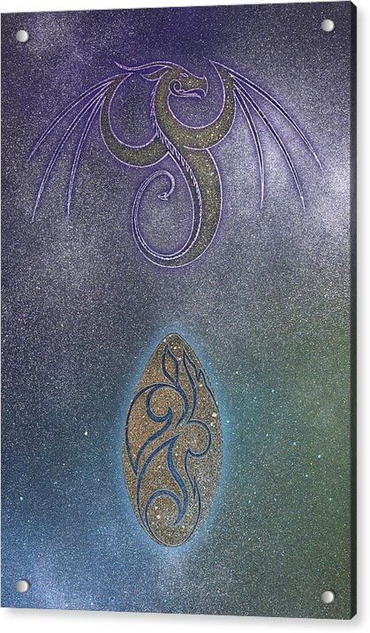 Aurora Dragon and Fireleaf Egg - Acrylic Print