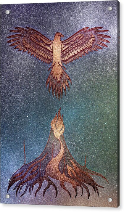 Aurora Phoenix Rising From The Inferno - Acrylic Print