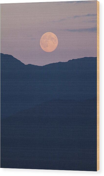 Pale Mountain Moon - Wood Print