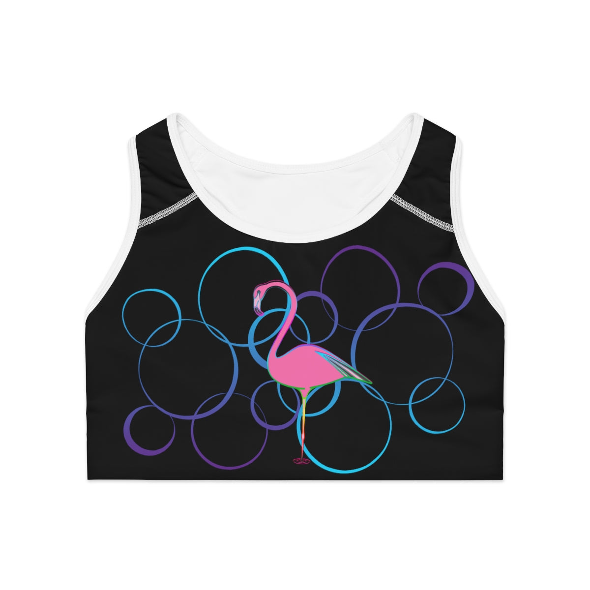 Sports Bra - Flamingo Bubbles