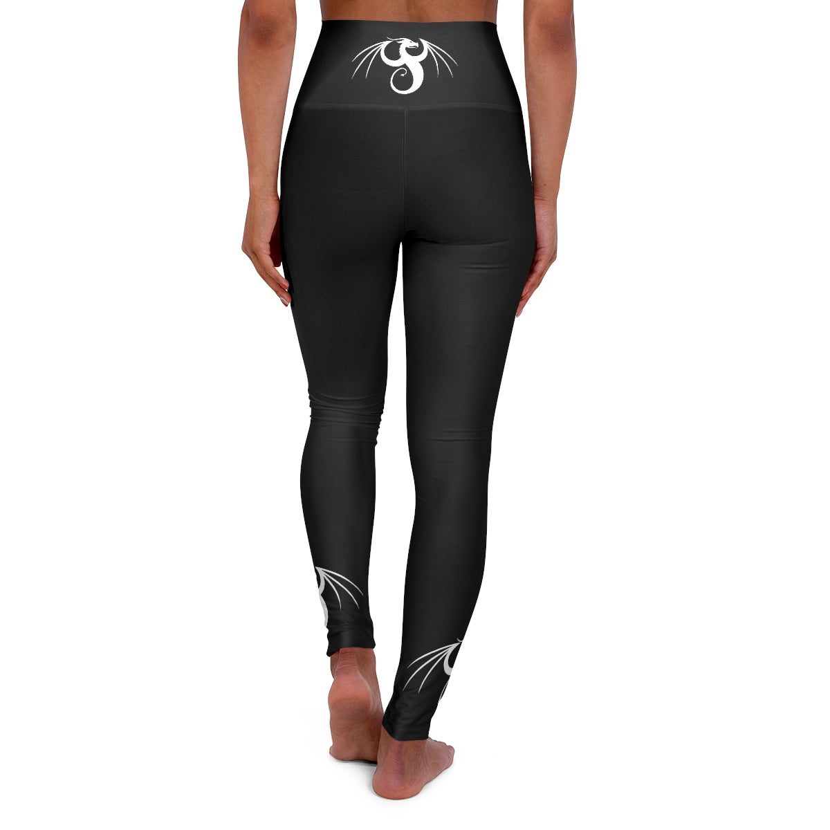 High Waisted Yoga Leggings - Amphiptere Dragon