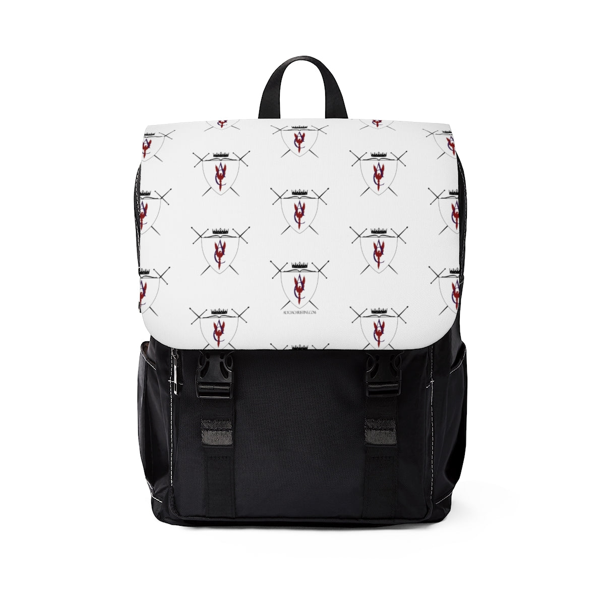 Unisex Casual Shoulder Backpack -  Alycia Christine Coat-of-Arms