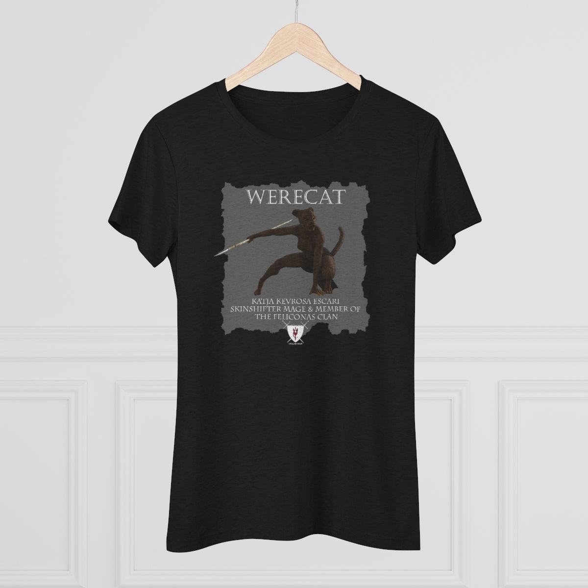 Women's Triblend Tee - Werecat Katja & Feliconas Clan Crest
