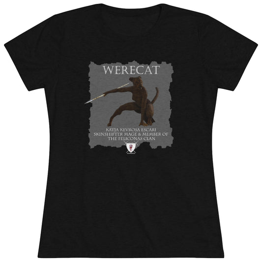 Women's Triblend Tee - Werecat Katja & Feliconas Clan Crest