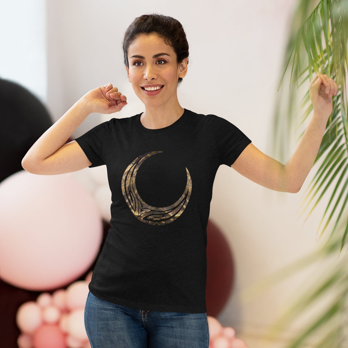 Women's Triblend Tee - Tribal Crescent Moon