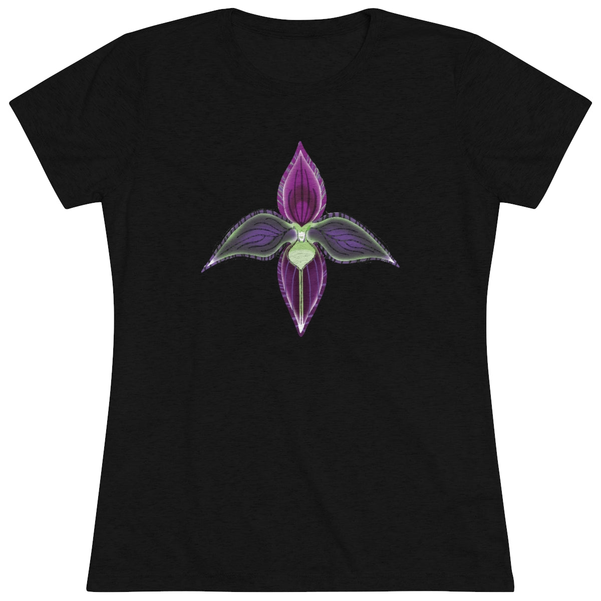 Women's Triblend Tee - Lady Slipper Orchid Graffiti