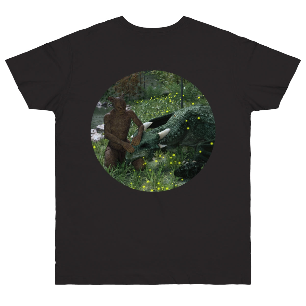 Men's Jersey T-shirt - Dragon Verdagon & Katja and Verdagon Among the Fireflies