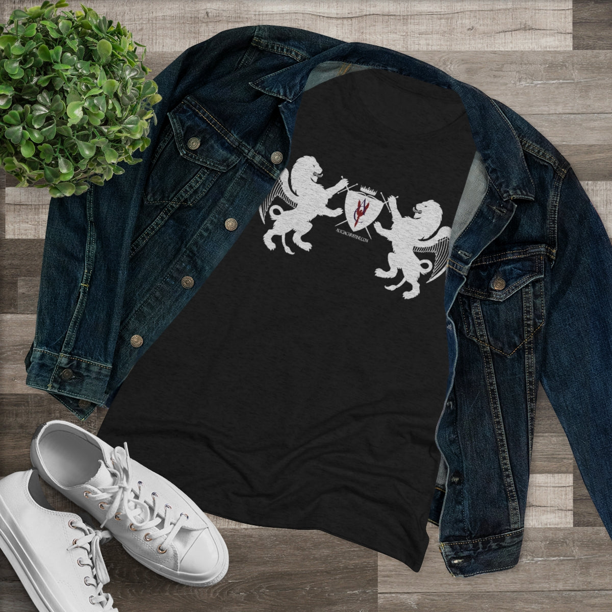 Women's Triblend Tee - Hayoth Lions and Alycia Christine Coat-of-Arms