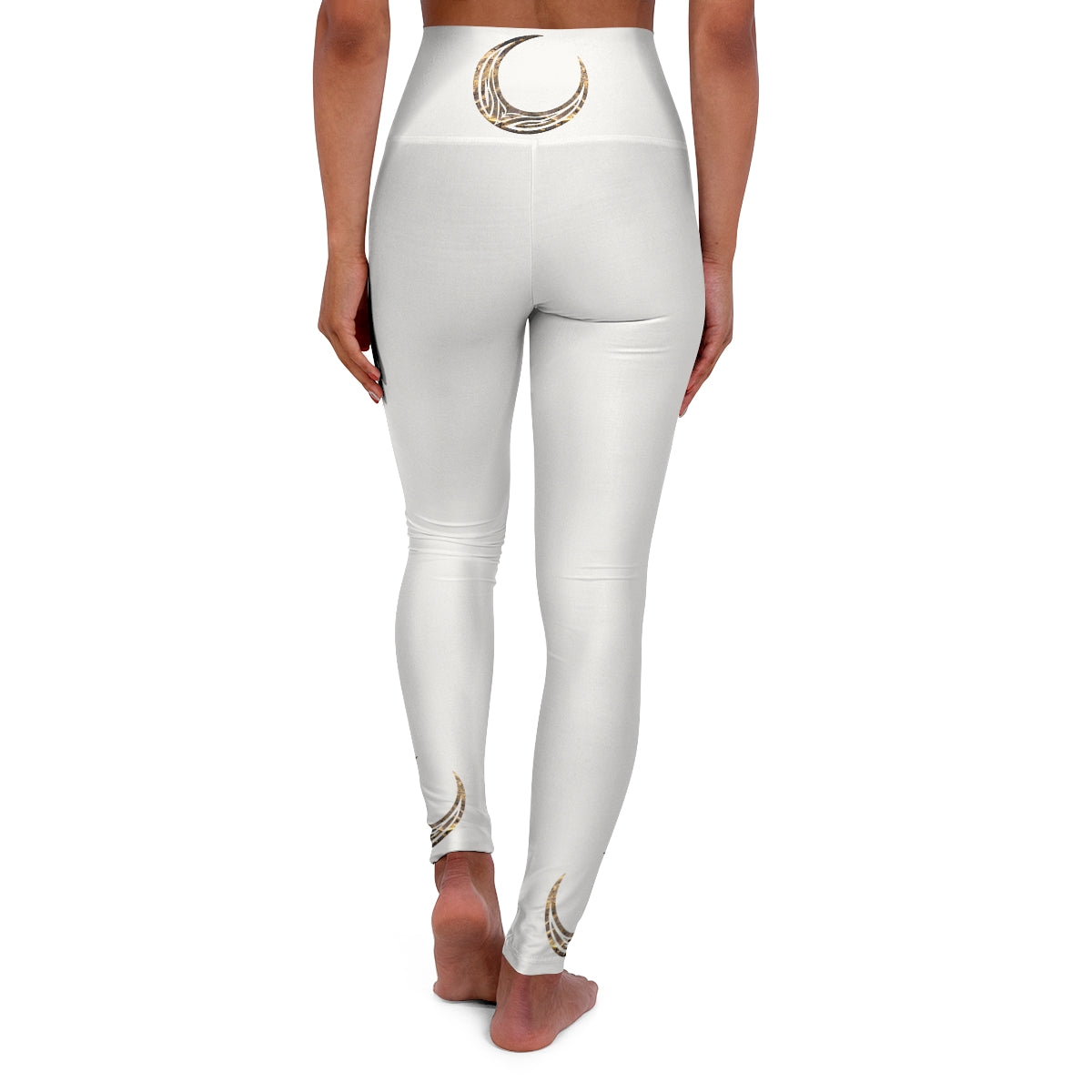 High Waisted Yoga Leggings - Tribal Crescent Moon