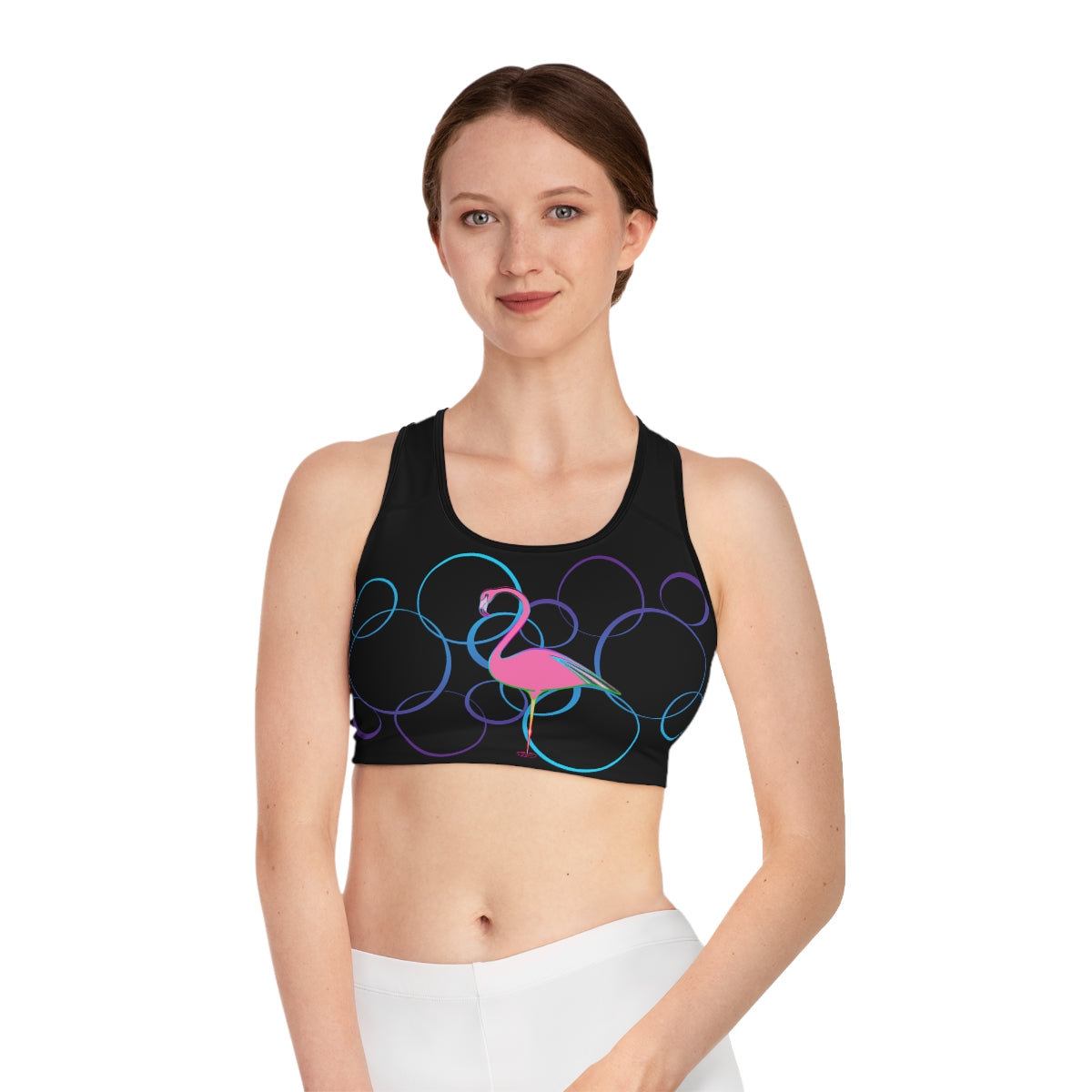 Sports Bra - Flamingo Bubbles