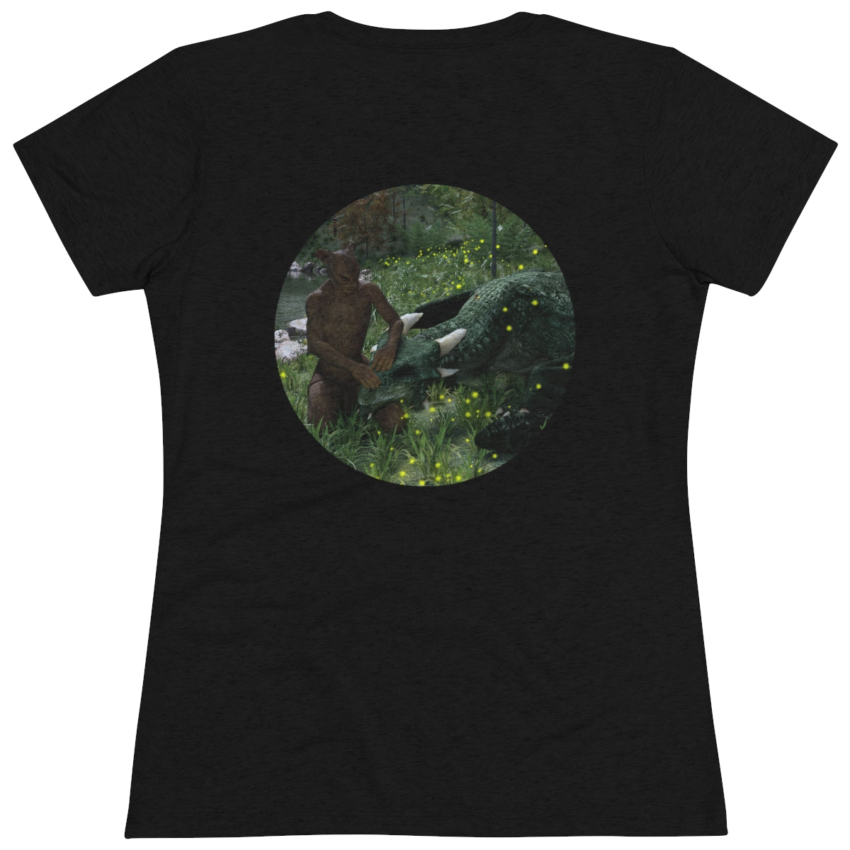 Women's Triblend Tee - Dragon Verdagon & Katja and Verdagon Among the Fireflies