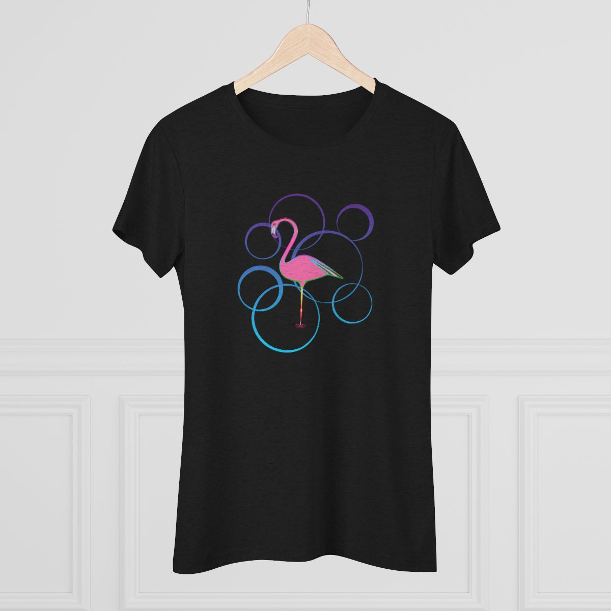 Women's Triblend Tee - Flamingo Bubbles