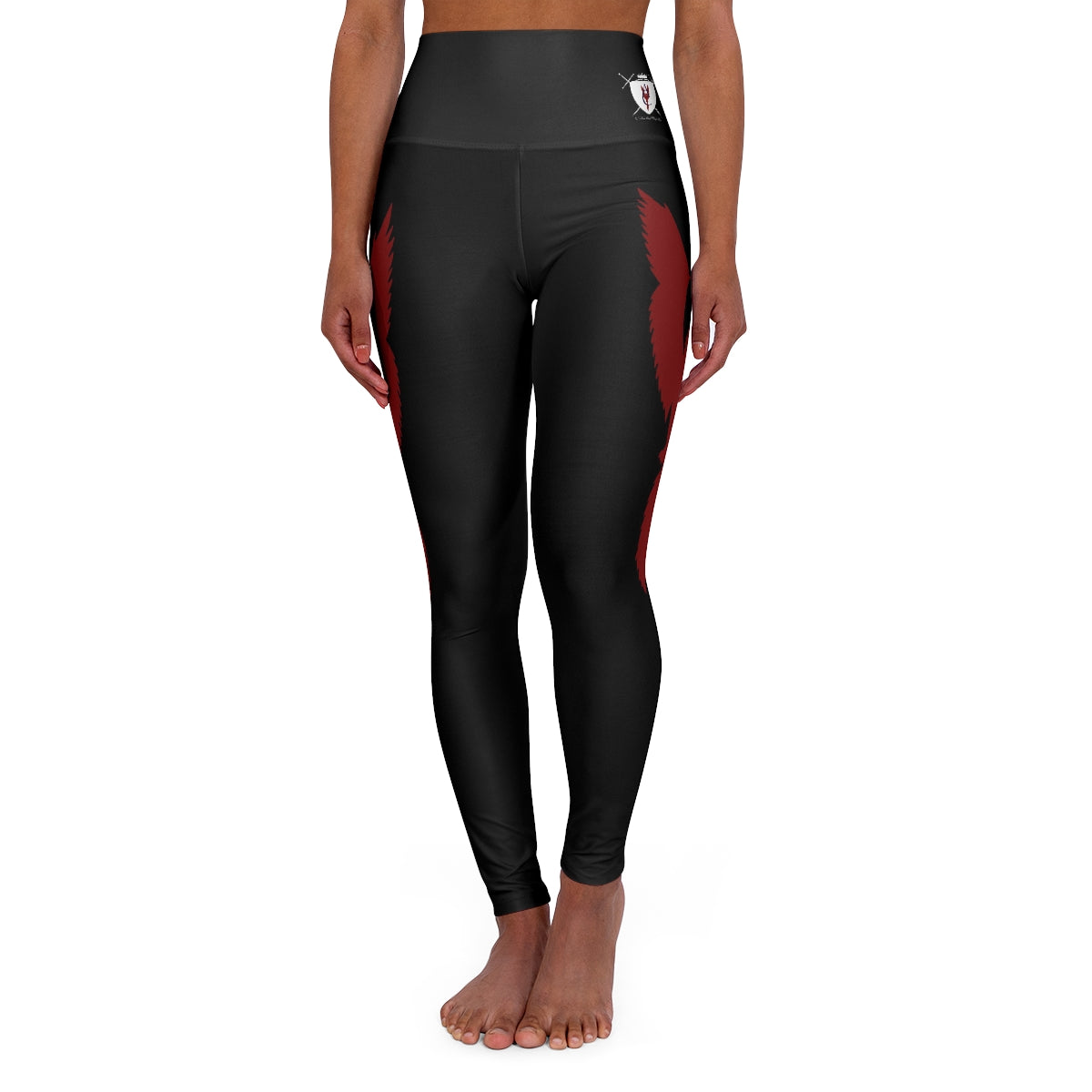 High Waisted Yoga Leggings - Red Phoenix