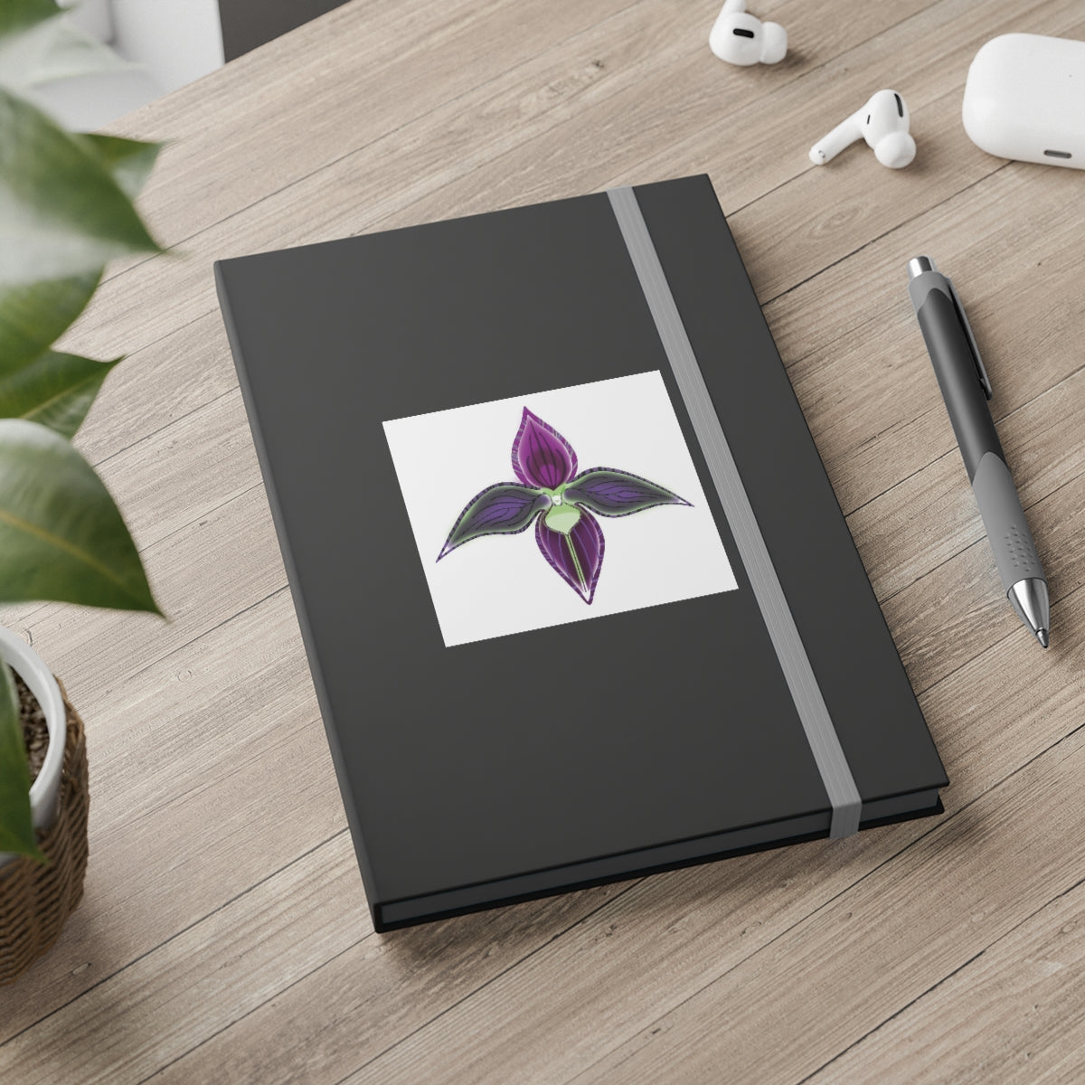 Simple Ruled Notebook - Lady Slipper Orchid