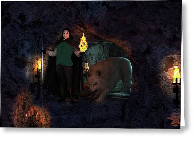 Defending the Cellar - Greeting Card