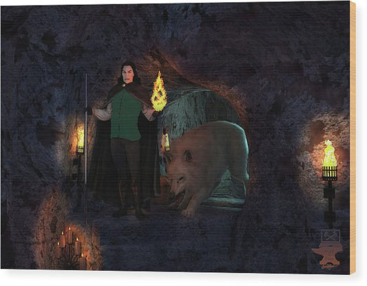 Defending the Cellar - Wood Print