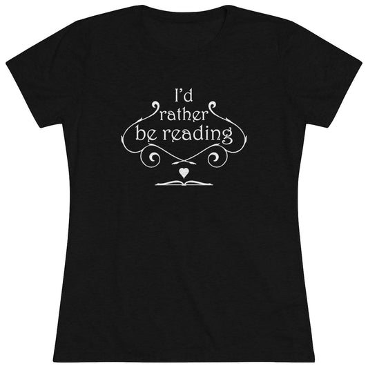 Women's Triblend Tee - I'd Rather Be Reading - Sylvan Swirls