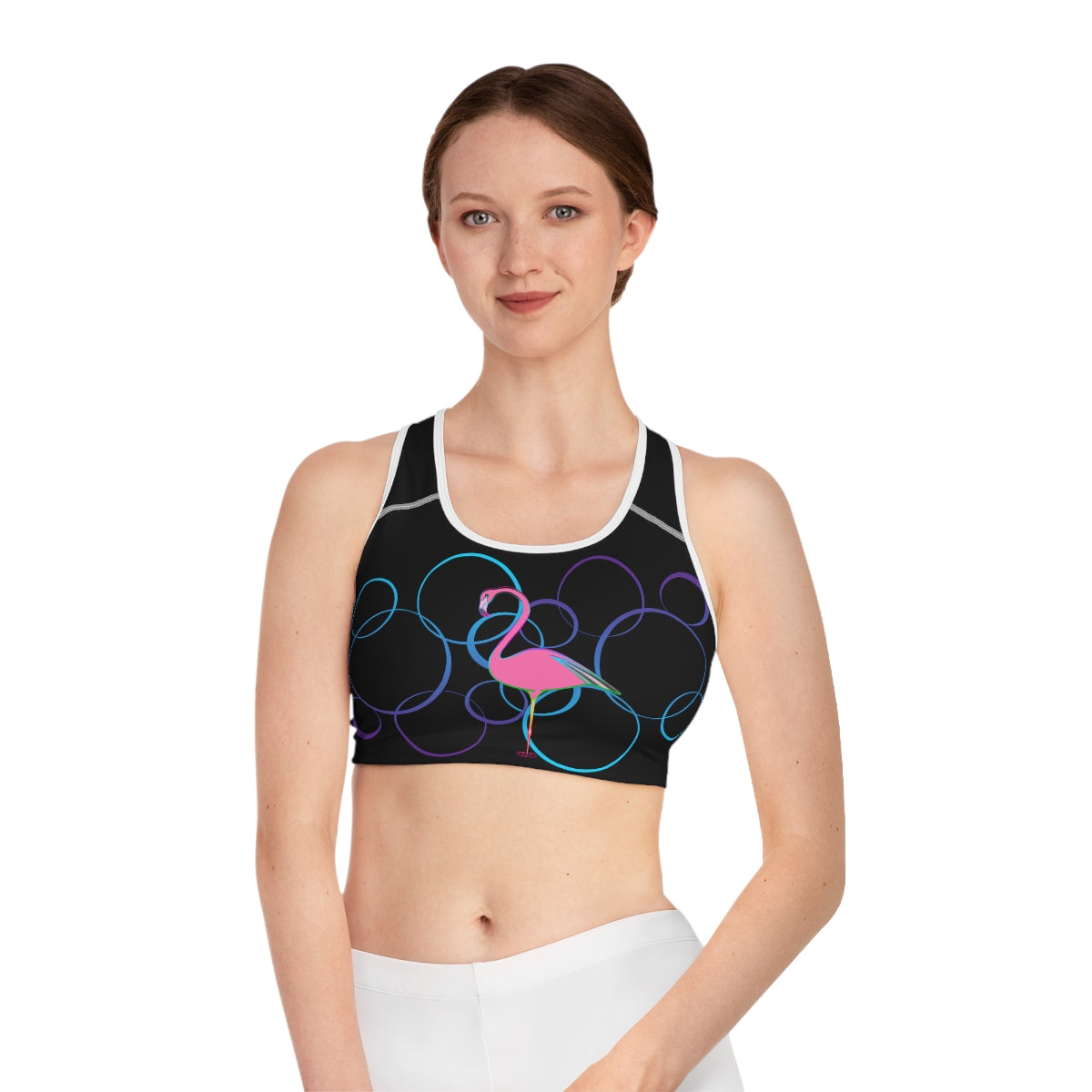 Sports Bra - Flamingo Bubbles
