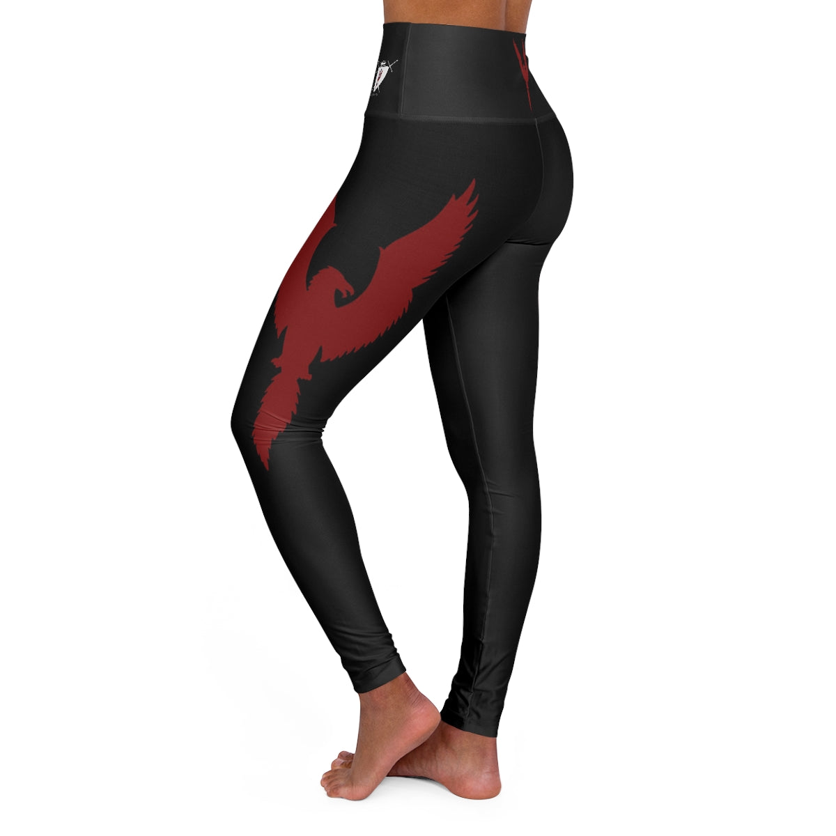 High Waisted Yoga Leggings - Red Phoenix