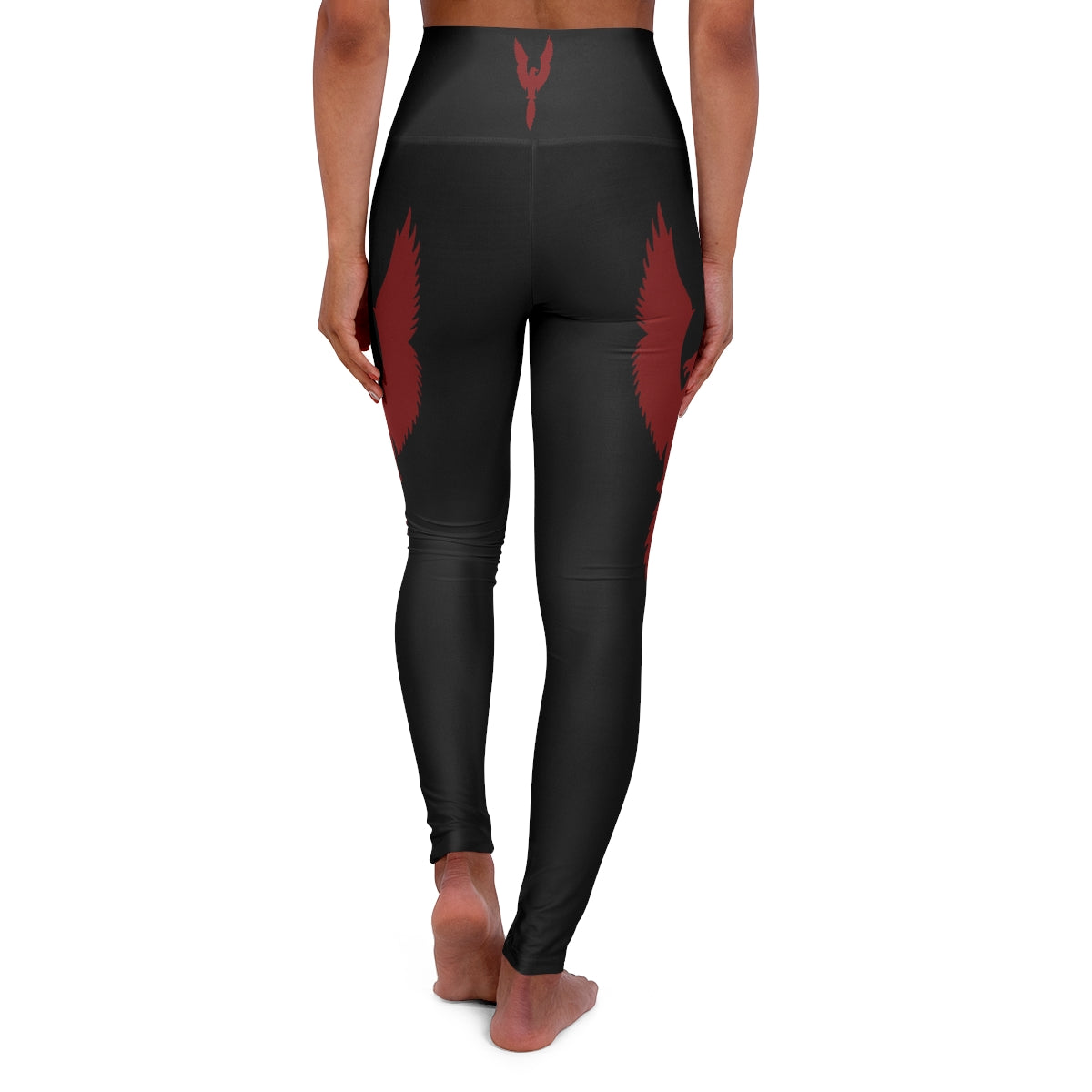 High Waisted Yoga Leggings - Red Phoenix