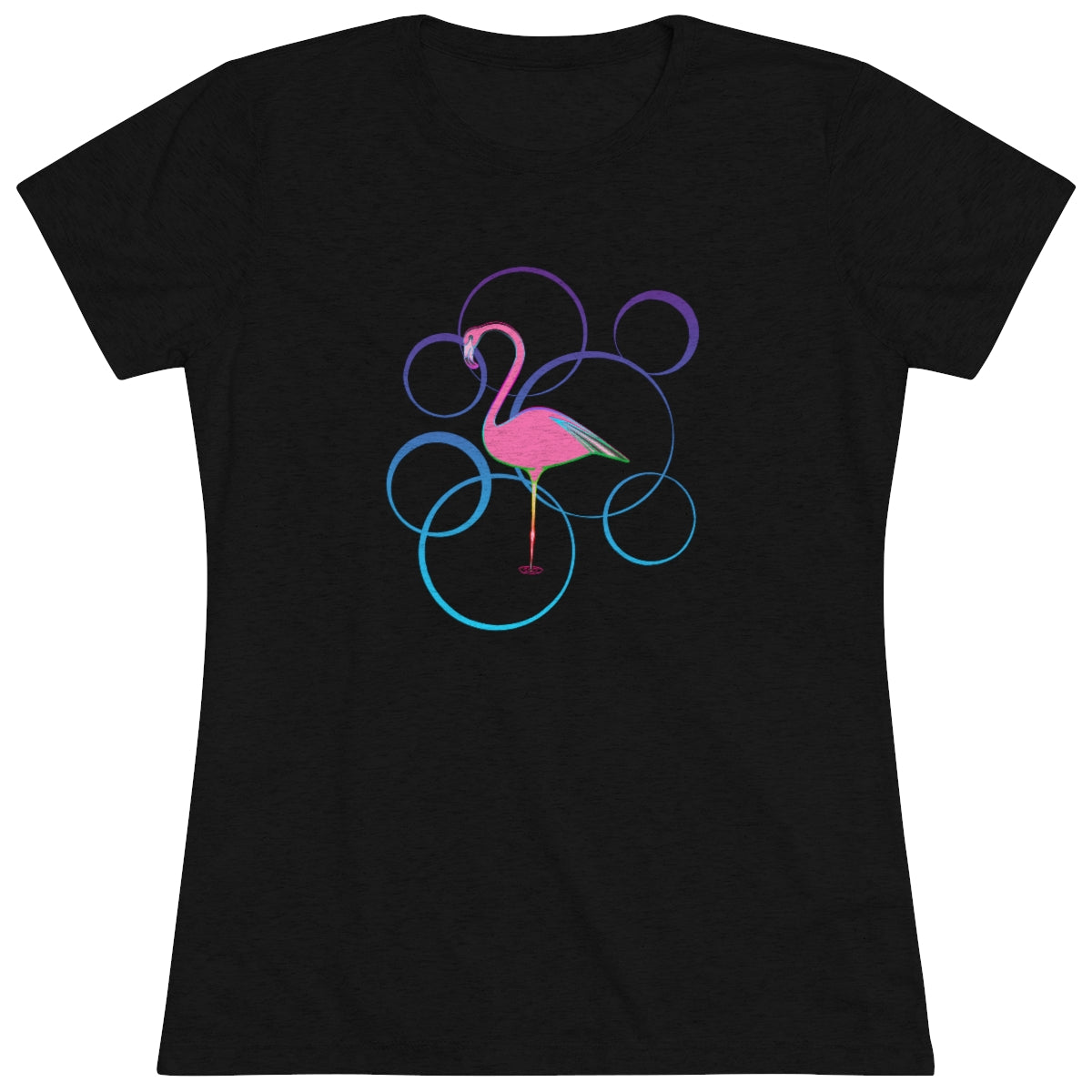 Women's Triblend Tee - Flamingo Bubbles