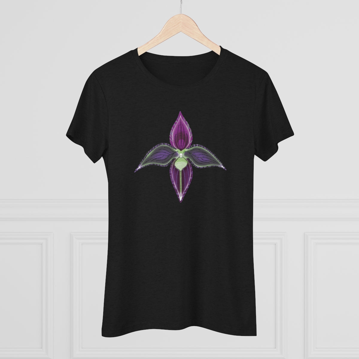 Women's Triblend Tee - Lady Slipper Orchid Graffiti