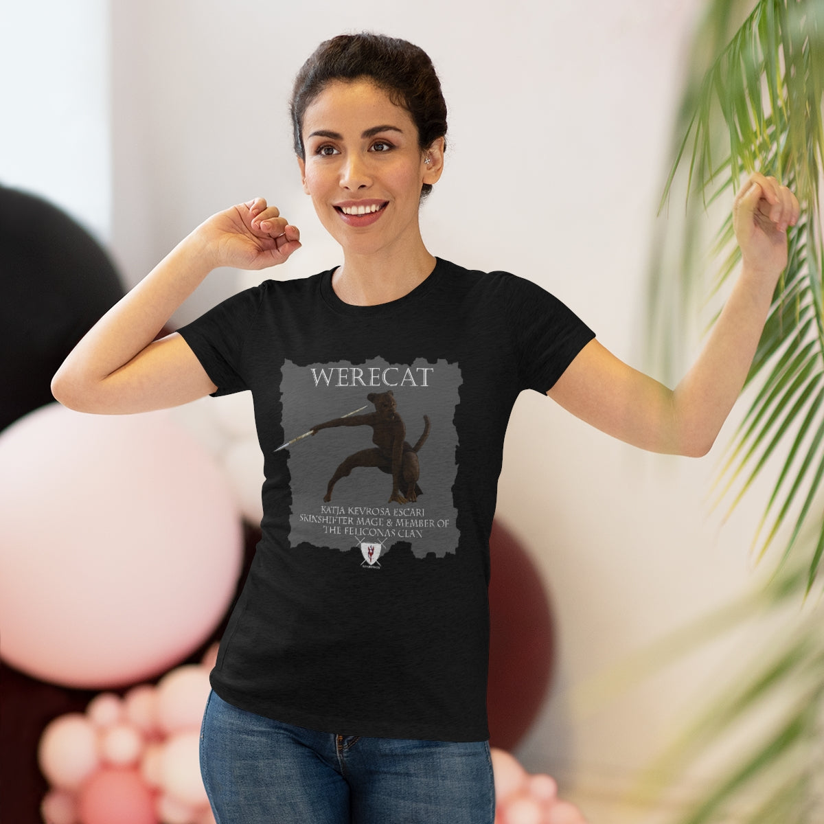 Women's Triblend Tee - Werecat Katja & Feliconas Clan Crest
