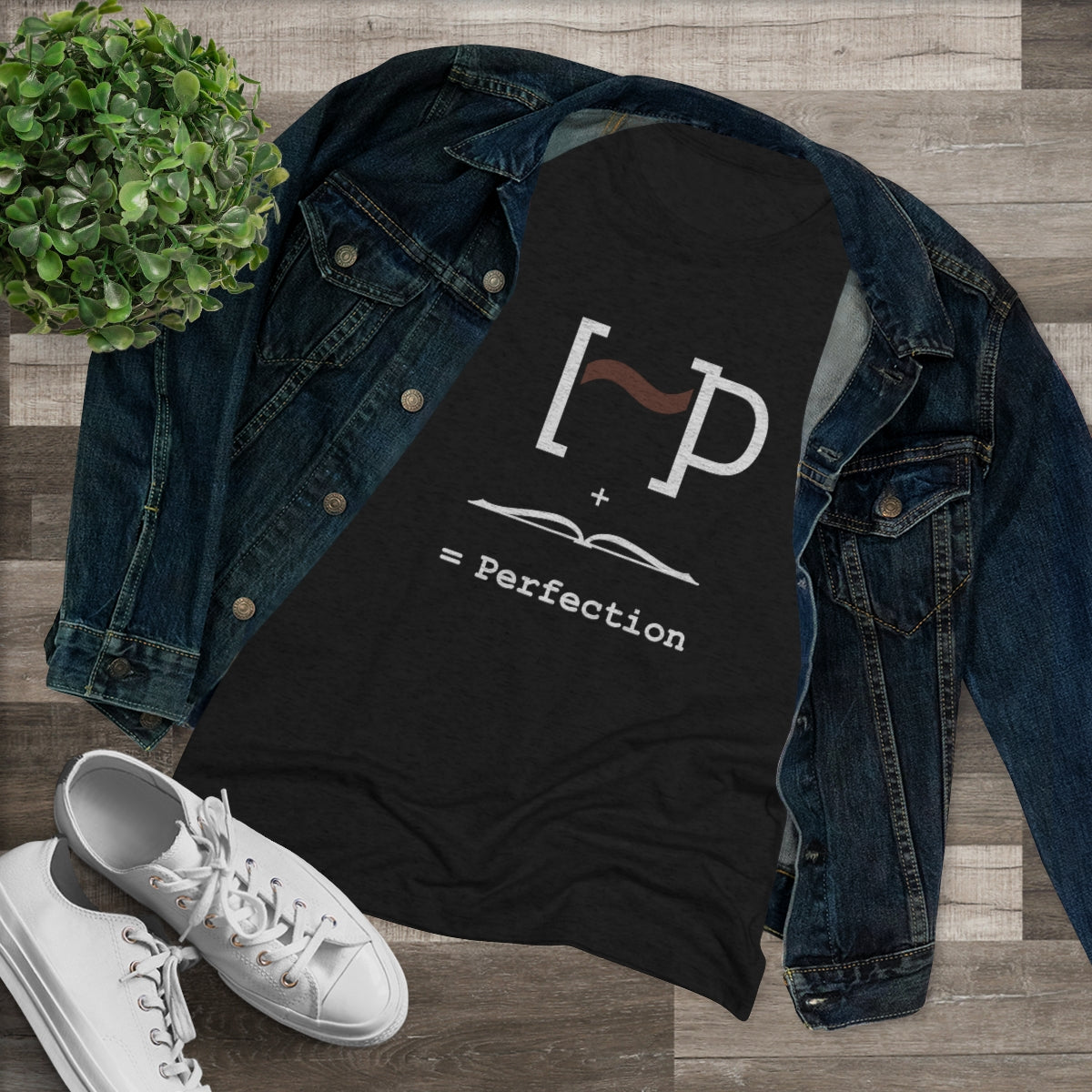 Women's Triblend Tee - Mug Plus Book Equals Perfection