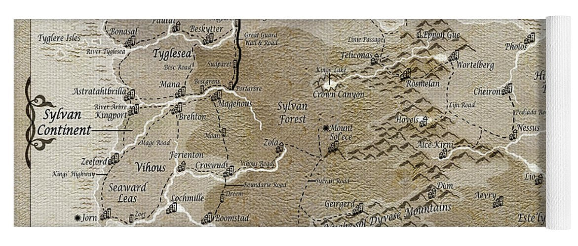 Third Age Sylvan Continent Map - Yoga Mat