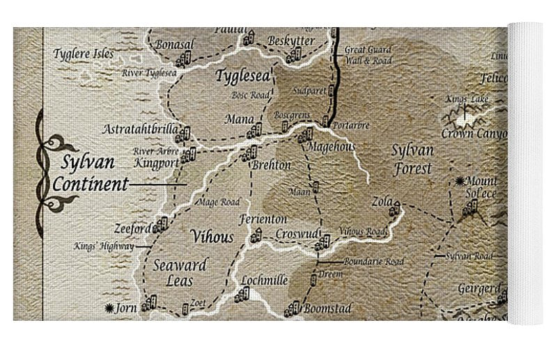 Third Age Sylvan Continent Map - Yoga Mat