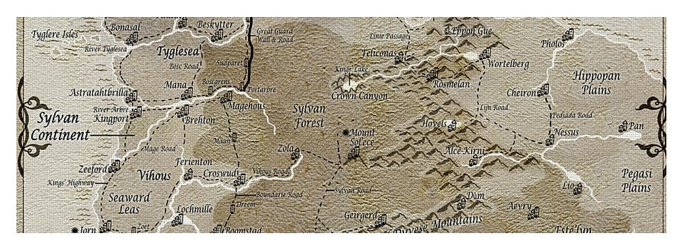 Third Age Sylvan Continent Map - Yoga Mat