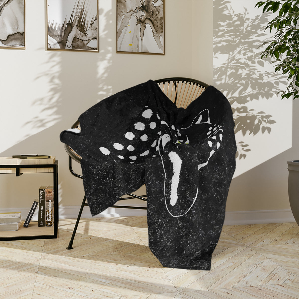 Velveteen Microfiber Blanket- Cheetah, Inverted