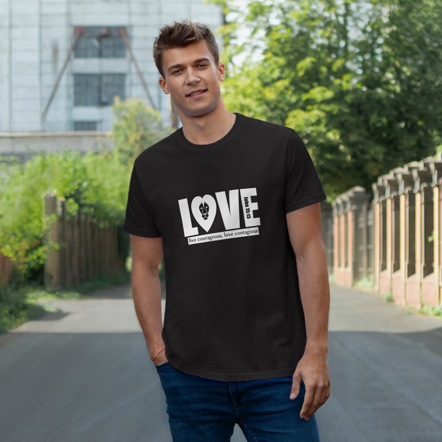 Men's Jersey T-shirt - Lion Love