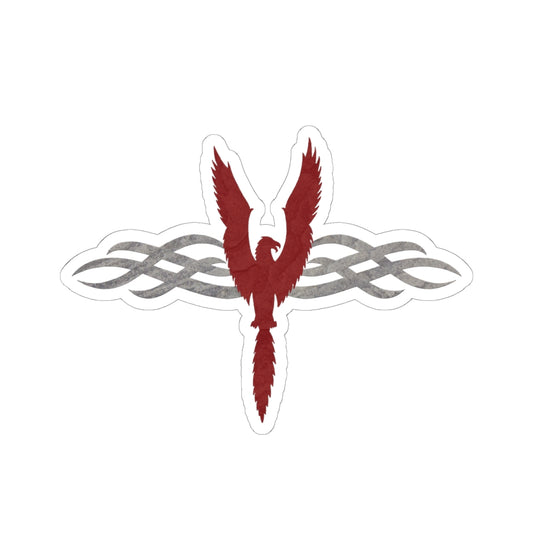 Sticker - Red Phoenix and Smoke Waves