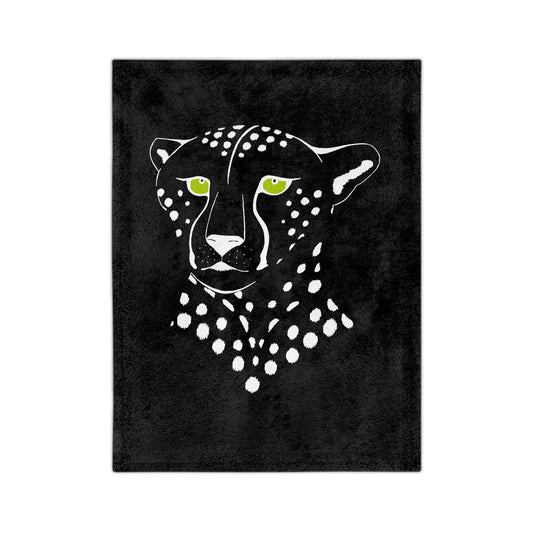 Velveteen Microfiber Blanket- Cheetah, Inverted