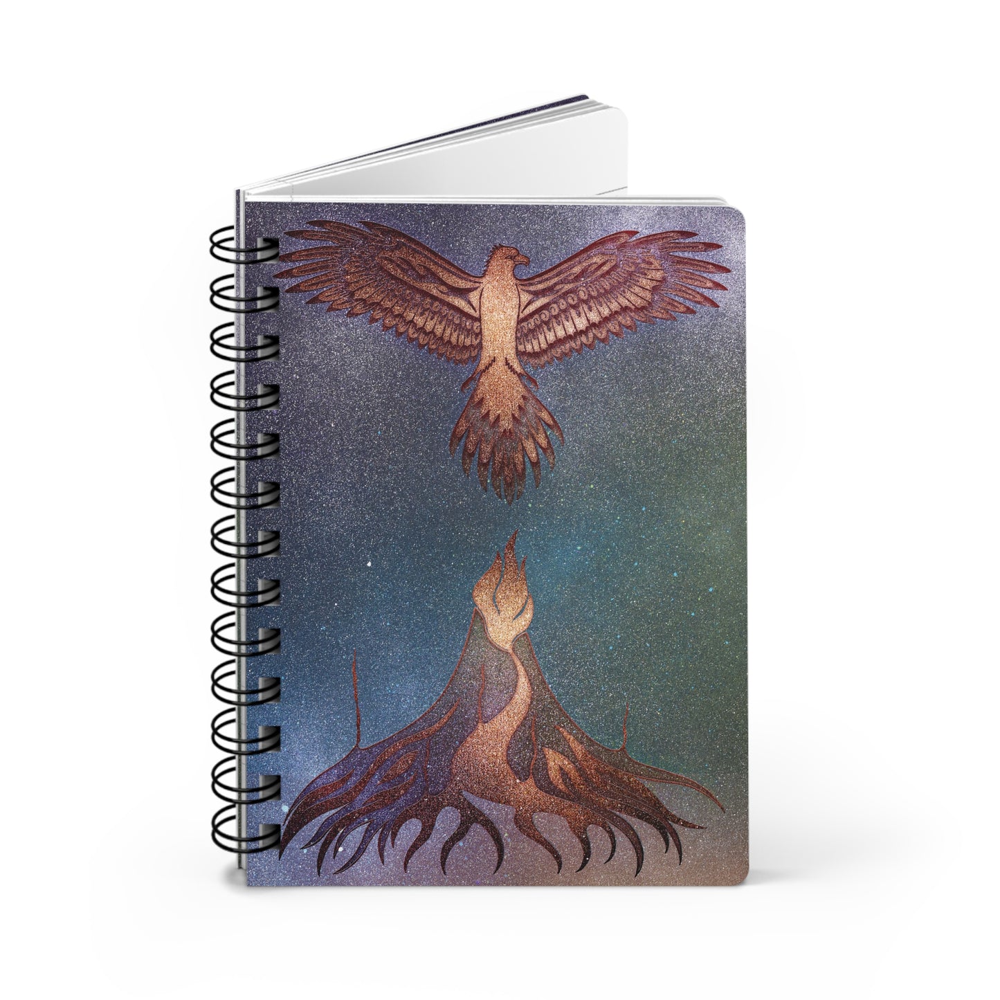 Spiral Bound Notebook - Aurora Phoenix Rising From The Inferno