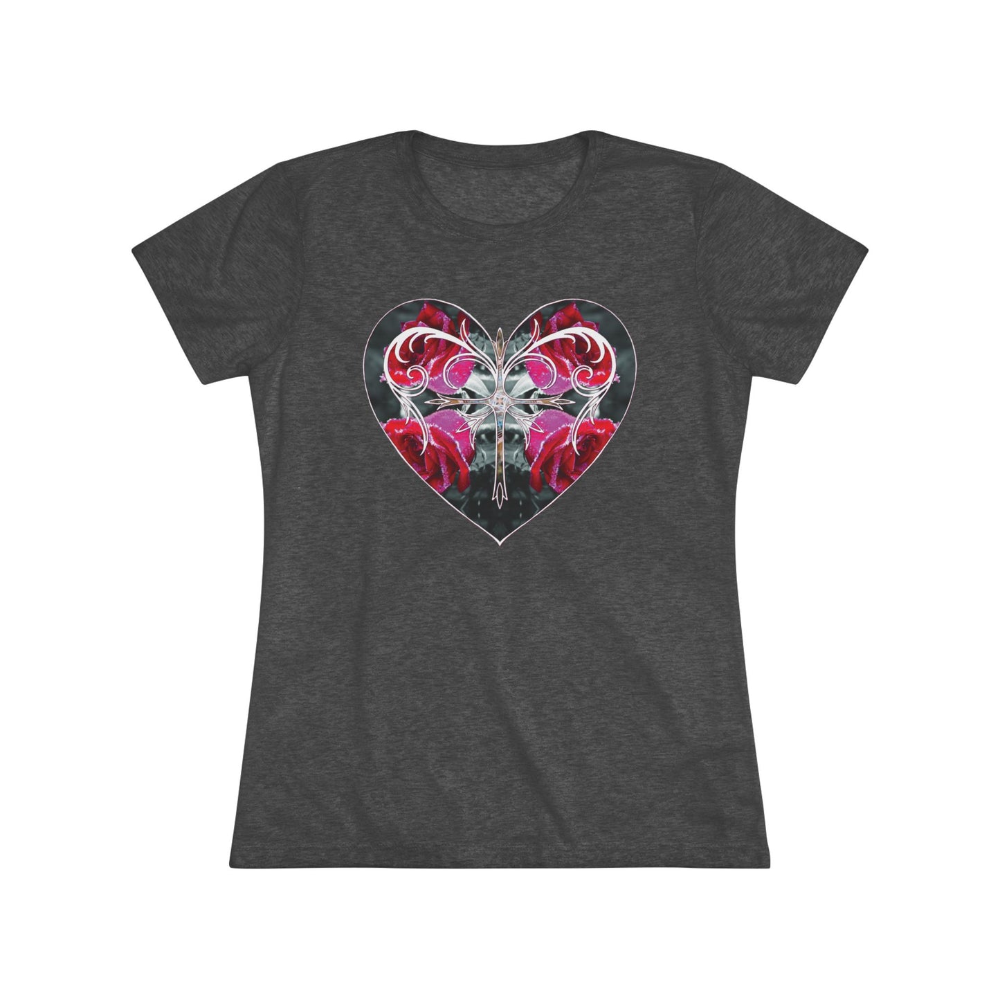 Women's Tight-Fit Tee - Growth In Christ Heart
