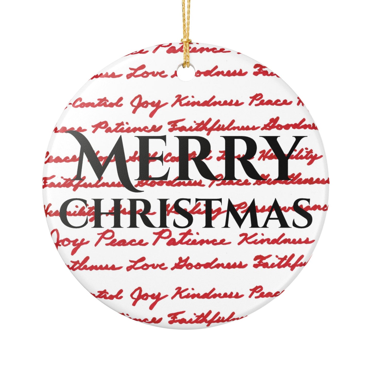 Ceramic Decoration Ornament - Scribed Fruits of the Spirit