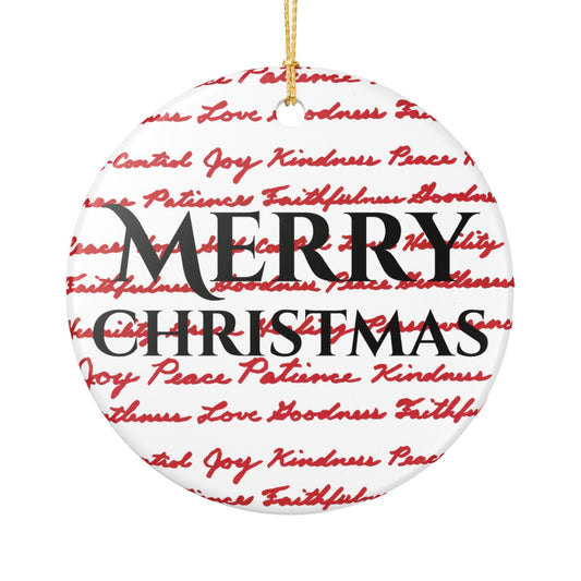 Ceramic Decoration Ornament - Scribed Fruits of the Spirit