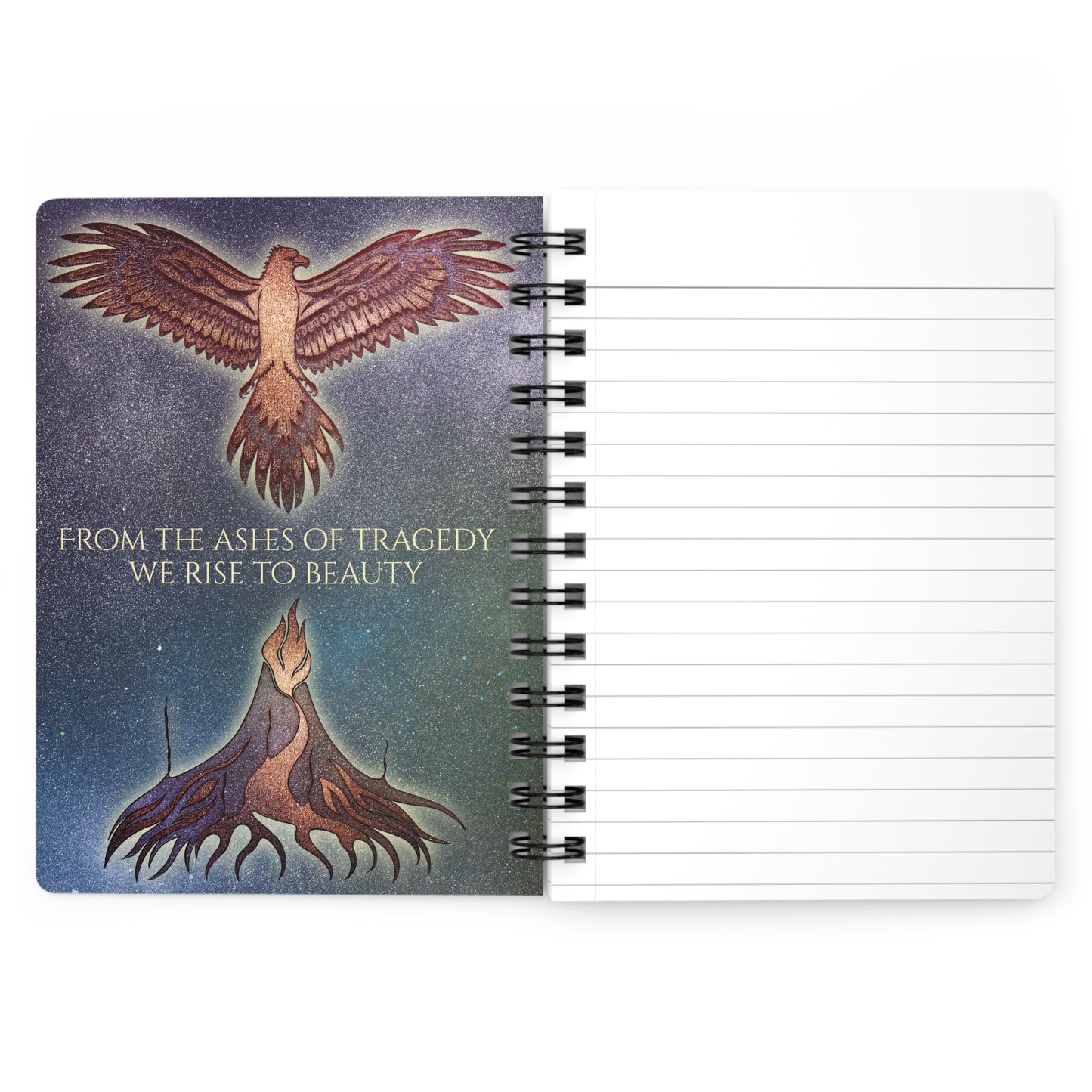 Spiral Bound Notebook - Aurora Phoenix Rising From The Inferno