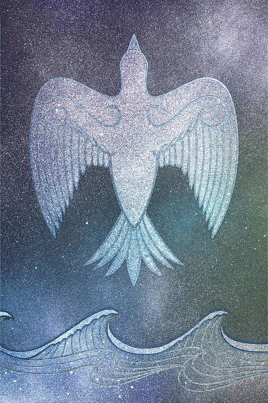 Aurora Dove Over The Waters - Art Print