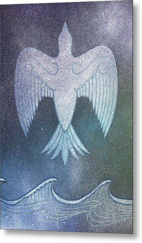 Aurora Dove Over The Waters - Metal Print